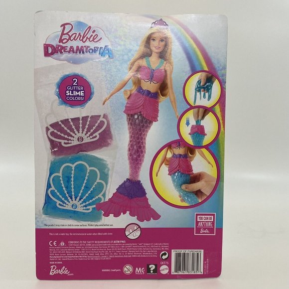 Barbie Doll Dreamtopia Slime Mermaid Doll + 2 Glitter Slime Packets Girl Gift - Picture 5 of 5